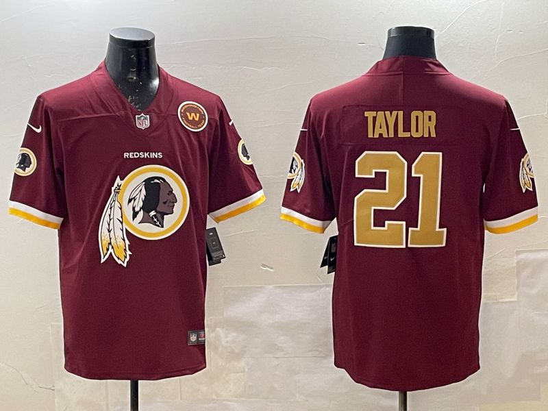 Men 2025 Washington Redskins #21 Taylor red Limited Nike NFL Jersey style 012->washington redskins->NFL Jersey